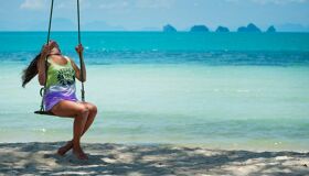 Beach and tourist in Southern of Thailand